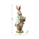 Glitzhome 15.75"H Easter Resin Bunny Boy Table Decor with Flowers