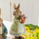 Glitzhome 9.75"H Easter Resin Bunny Couple Table Decor with Coffee and Tulips