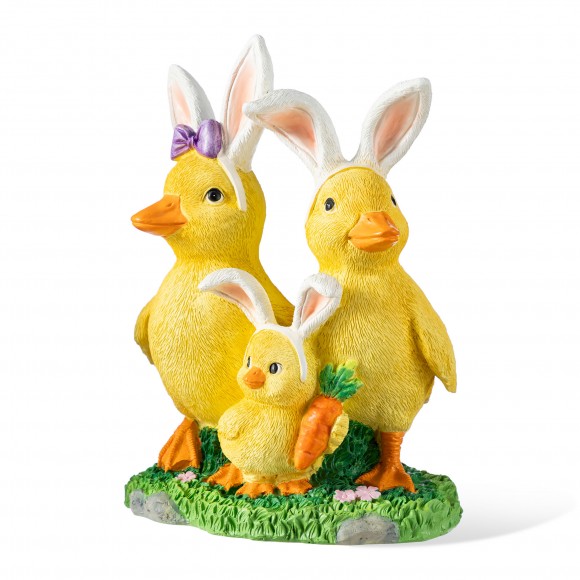 Glitzhome 11.5"H Easter Resin Duck Family Table Decor