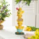 Glitzhome 13.25"H Easter Resin Stackable Chickens Table Decor