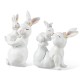 Glitzhome Set of 2 Easter Resin Bunny Mom and Baby Table Decor
