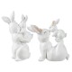 Glitzhome Set of 2 Easter Resin Bunny Mom and Baby Table Decor