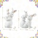 Glitzhome Set of 2 Easter Resin Bunny Mom and Baby Table Decor