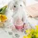 Glitzhome 17.5"H Easter Resin Stacked Bunny w/Macaron Table Decor