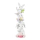 Glitzhome 17.5"H Easter Resin Stacked Bunny w/Macaron Table Decor