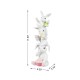 Glitzhome 17.5"H Easter Resin Stacked Bunny w/Macaron Table Decor