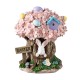 Glitzhome 8"H Easter Resin Bunny & Pink Blossoms Table Decor