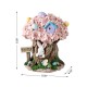 Glitzhome 8"H Easter Resin Bunny & Pink Blossoms Table Decor