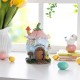 Glitzhome 8"H Lighted Easter Resin Egg Shaped House Table Decor