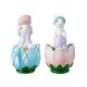 Glitzhome Set of 2 Easter Resin Bunny on Tulip Mug Table Decor