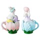 Glitzhome Set of 2 Easter Resin Bunny on Tulip Mug Table Decor