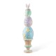 Glitzhome 30.5"H Easter Resin Macaron Stacked Egg & Bunny Porch Decor