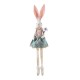 Glitzhome 29.5"H Easter Fabric Girl Bunny with Dangling Legs