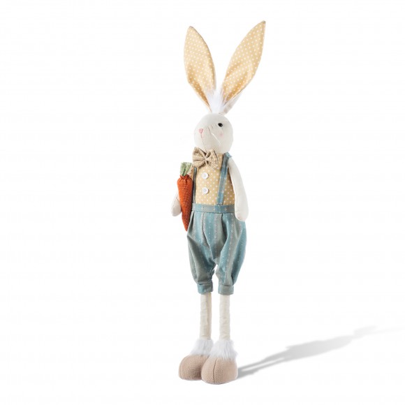 Glitzhome 32.75"H Easter Fabric Boy Bunny with Telescoping Legs