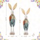 Glitzhome 32.75"H Easter Fabric Boy Bunny with Telescoping Legs