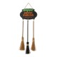 Glitzhome 37"H Halloween Wooden Cauldron and Broom Porch Decor
