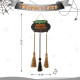 Glitzhome 37"H Halloween Wooden Cauldron and Broom Porch Decor