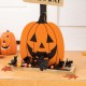 Glitzhome 36"H Halloween Lighted Wooden Jack-O-Lantern Lamp Post Porch Decor with Timer