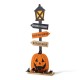 Glitzhome 36"H Halloween Lighted Wooden Jack-O-Lantern Lamp Post Porch Decor with Timer