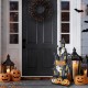 Glitzhome 30"H Halloween Lighted Wooden Haunted House Porch Decor with Timer