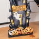 Glitzhome 30"H Halloween Lighted Wooden Haunted House Porch Decor with Timer