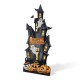 Glitzhome 30"H Halloween Lighted Wooden Haunted House Porch Decor with Timer
