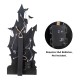 Glitzhome 30"H Halloween Lighted Wooden Haunted House Porch Decor with Timer