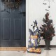Glitzhome 30"H Halloween Lighted Wooden Haunted House Porch Decor with Timer