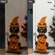 Glitzhome 30"H Halloween Wooden Lighted Witch Cat Porch Decor with Timer