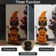 Glitzhome 30"H Halloween Wooden Lighted Witch Cat Porch Decor with Timer