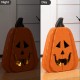 Glitzhome 17.5"H Halloween Chunky Wood Jack-O-Lantern Porch Decor