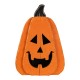 Glitzhome 17.5"H Halloween Chunky Wood Jack-O-Lantern Porch Decor