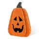 Glitzhome 17.5"H Halloween Chunky Wood Jack-O-Lantern Porch Decor