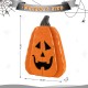 Glitzhome 17.5"H Halloween Chunky Wood Jack-O-Lantern Porch Decor