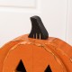 Glitzhome 14.25"L Halloween Chunky Wood Jack-O-Lantern Porch Decor