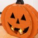Glitzhome 14.25"L Halloween Chunky Wood Jack-O-Lantern Porch Decor