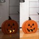 Glitzhome 14.25"L Halloween Chunky Wood Jack-O-Lantern Porch Decor
