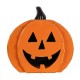 Glitzhome 14.25"L Halloween Chunky Wood Jack-O-Lantern Porch Decor