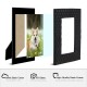 Glitzhome Set of 2  Black Honeycomb Resin Tabletop Picture Frames-4X6 5X7