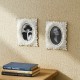 Glitzhome Set of 2  White Ornate Resin Tabletop Picture Frames-4x6