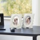Glitzhome Set of 2  White Ornate Resin Tabletop Picture Frames-4x6