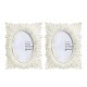 Glitzhome Set of 2  White Ornate Resin Tabletop Picture Frames-4x6