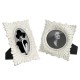 Glitzhome Set of 2  White Ornate Resin Tabletop Picture Frames-4x6