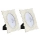 Glitzhome Set of 2  White Ornate Resin Tabletop Picture Frames-4x6