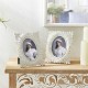 Glitzhome Set of 2  White Ornate Resin Tabletop Picture Frames-4x6