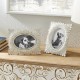 Glitzhome Set of 2  White Ornate Resin Tabletop Picture Frames-4x6