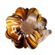 Glitzhome 4.5"D x 4.75"H Multi Brown Striped Glass Short Pumpkin
