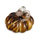 Glitzhome 5.75"D x 4.75"H Multi Brown Striped Glass Pumpkin