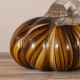 Glitzhome 5.75"D x 4.75"H Multi Brown Striped Glass Pumpkin