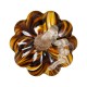 Glitzhome 5.75"D x 4.75"H Multi Brown Striped Glass Pumpkin